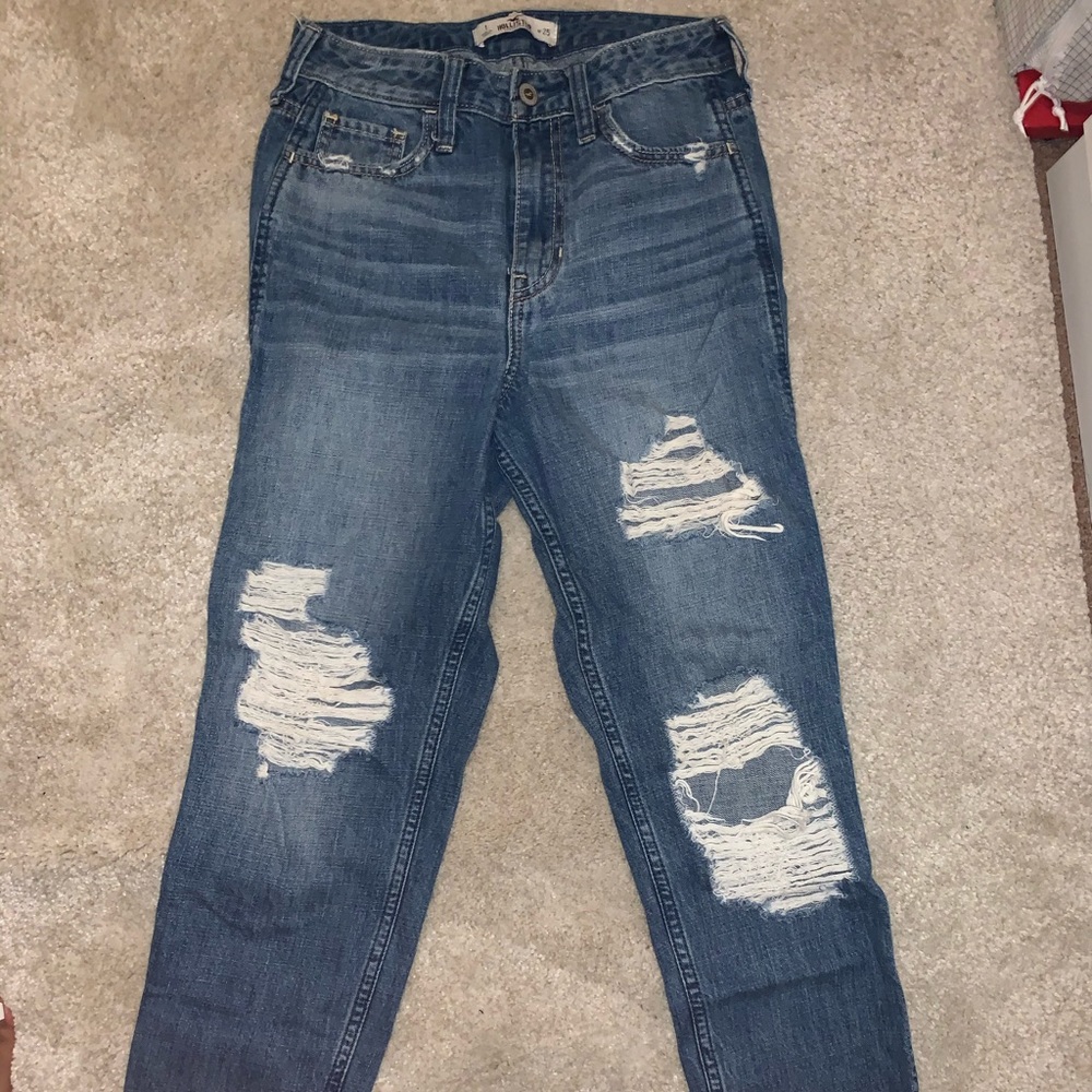 High Waisted Hollister Ripped Jeans